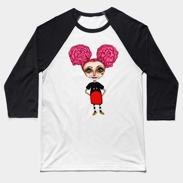 Mikey Girl Baseball T-Shirt by ogfx